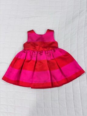Kate Spade Hot Pink and Red Striped Sleeveless Party Dress Skirt The Rules 18M